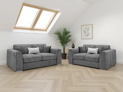 Luxurious Naples 3+2 Sofa Set, Velvet Trimmed, Ultimate Comfort