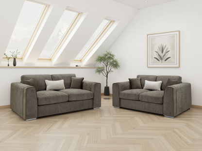 Luxurious Naples 3+2 Sofa Set, Velvet Trimmed, Ultimate Comfort