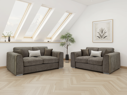 Luxurious Naples 3+2 Sofa Set, Velvet Trimmed, Ultimate Comfort