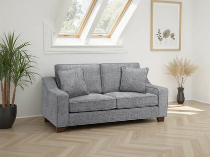 Nebraska 3-Seater Sofa: Plush Fabric, Removable Cushions, Sturdy Wooden Feet