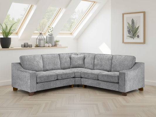 Nebraska Large Corner Sofa: Plush Fabric, Removable Cushions, Sturdy Wooden Feet