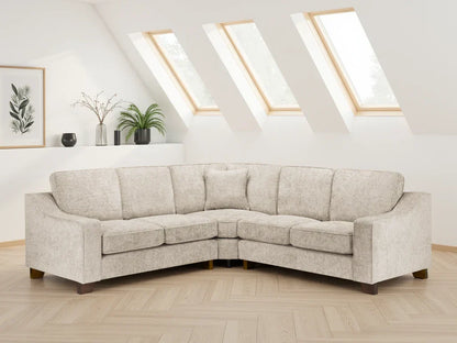 Nebraska Large Corner Sofa: Plush Fabric, Removable Cushions, Sturdy Wooden Feet