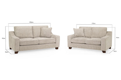 Nebraska Fabric 3+2 Sofa Set: Plush, Removable Cushions, Wooden Feet