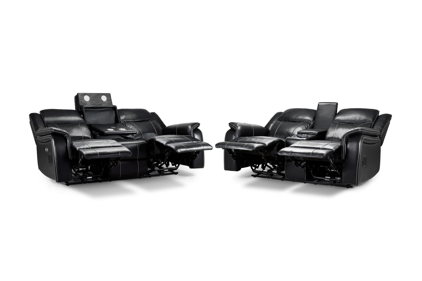 Galaxy Tech Smart Electric Recliner Sofa:  Leatheraire 3+2 Set