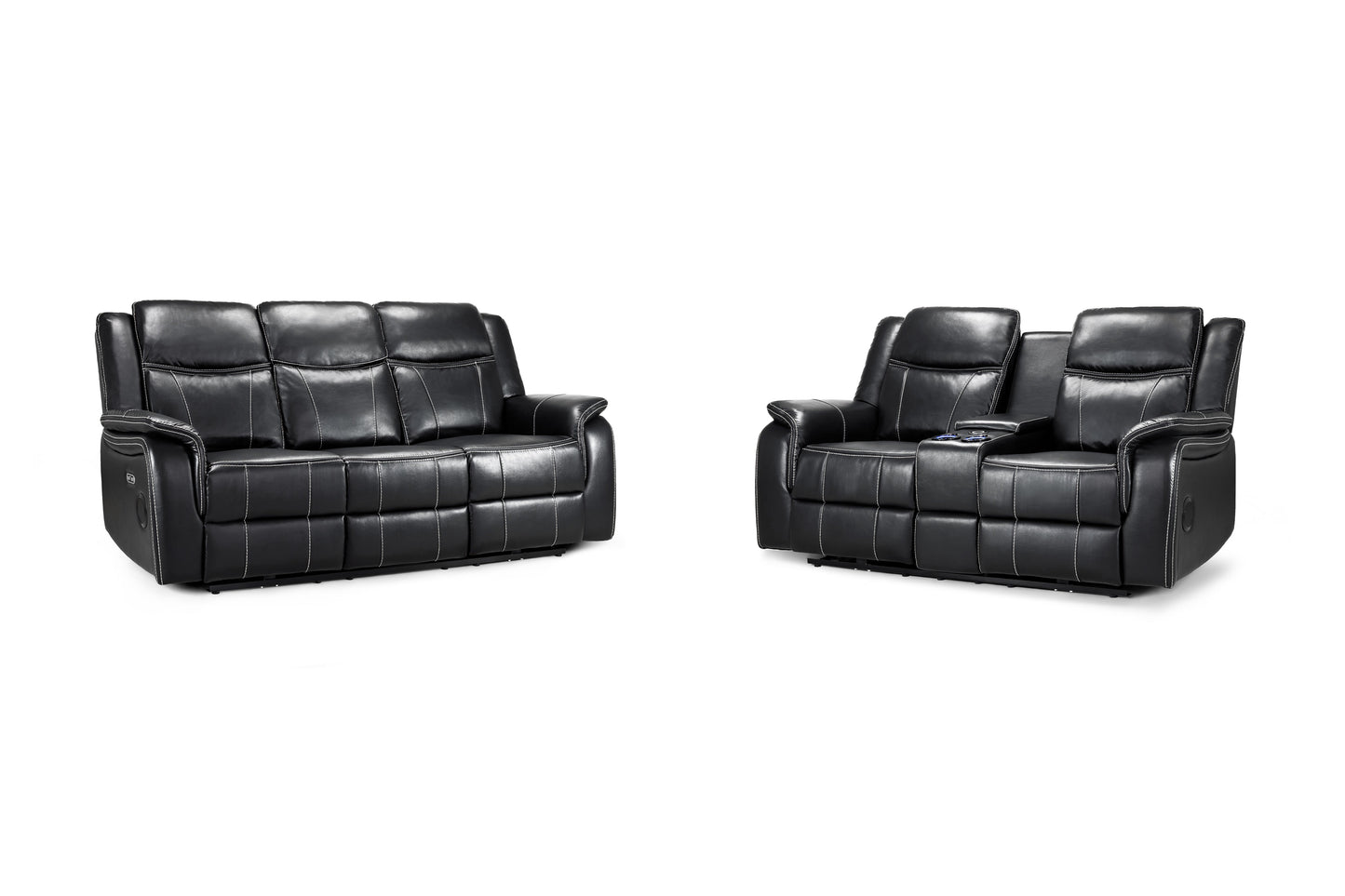 Galaxy Tech Smart Electric Recliner Sofa:  Leatheraire 3+2 Set