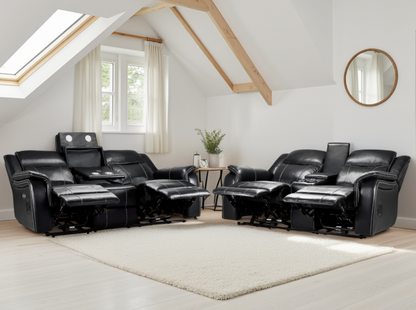Galaxy Tech Smart Electric Recliner Sofa:  Leatheraire 3+2 Set
