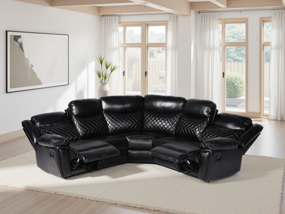 Myra Leather Air Large Corner Recliner Sofa with Quilted Cushions