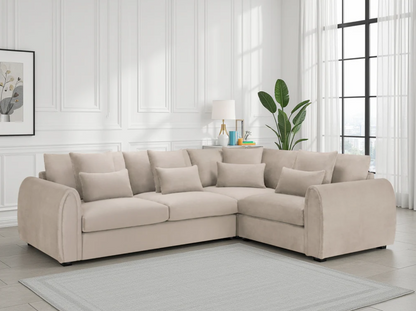 Mirabel L-Shaped Plush Velvet Corner Sofa