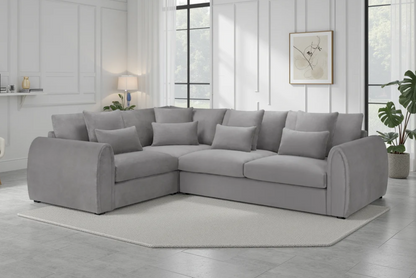 Mirabel L-Shaped Plush Velvet Corner Sofa