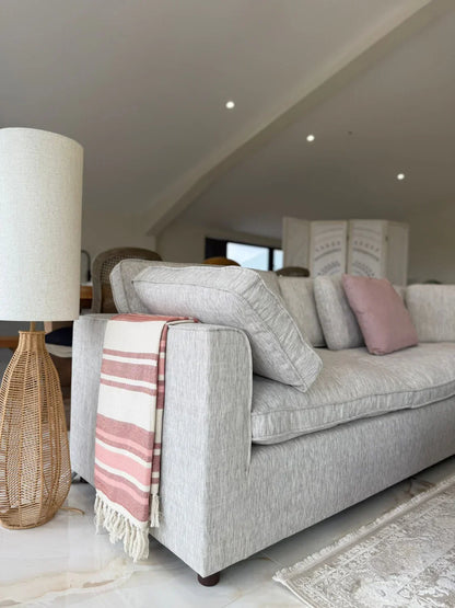 Santorini Sofa Grey Large Corner with Footstool